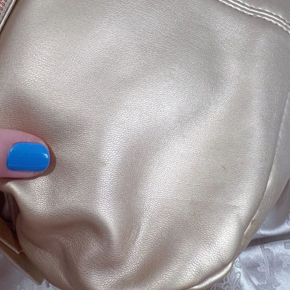Sole Society Gold Faux Leather Foldover Backpack Bag - Picture 8 of 8